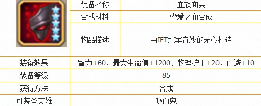 刀塔传奇吸血鬼装备需求全览：惊喜更新，解锁顶级神装搭配指南！